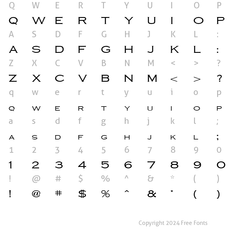 Character Map of Cobalt Wide Normal