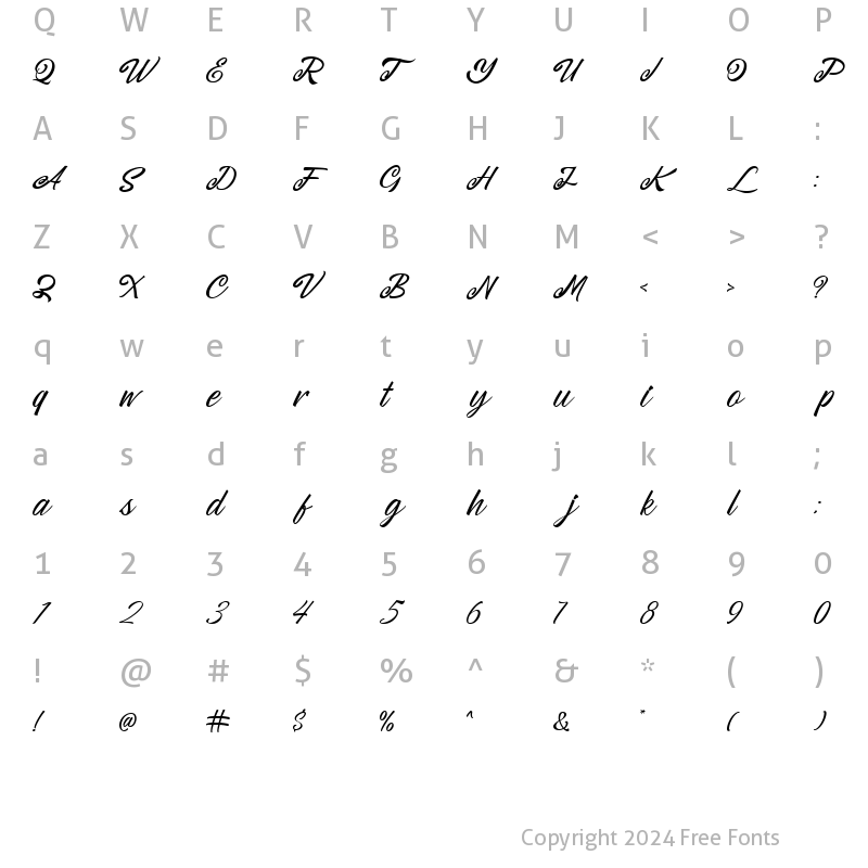 Character Map of Cobalta Regular