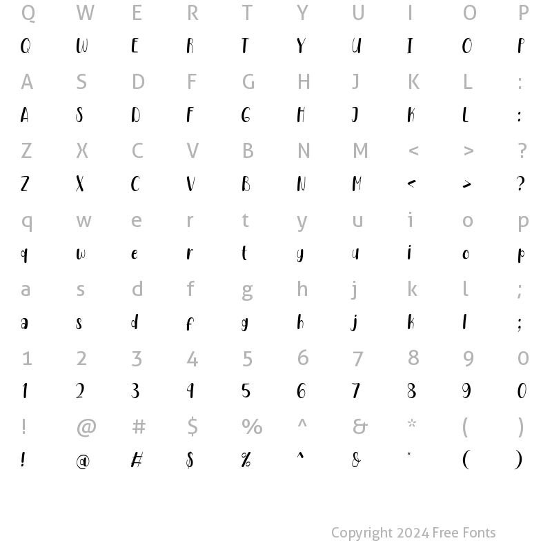 Character Map of Cobear Regular