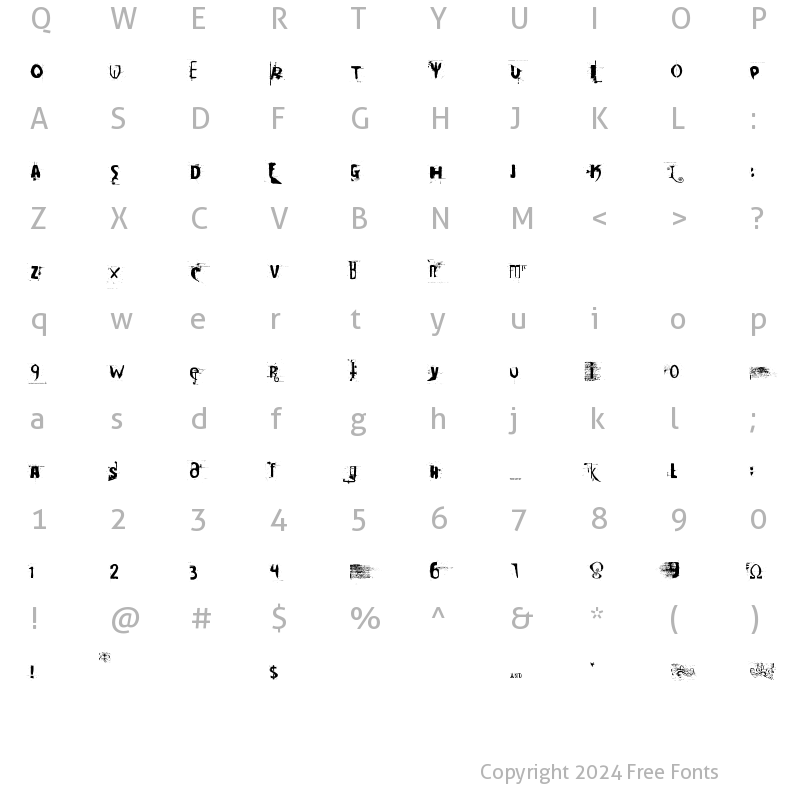 Character Map of Cocaine Sans Regular