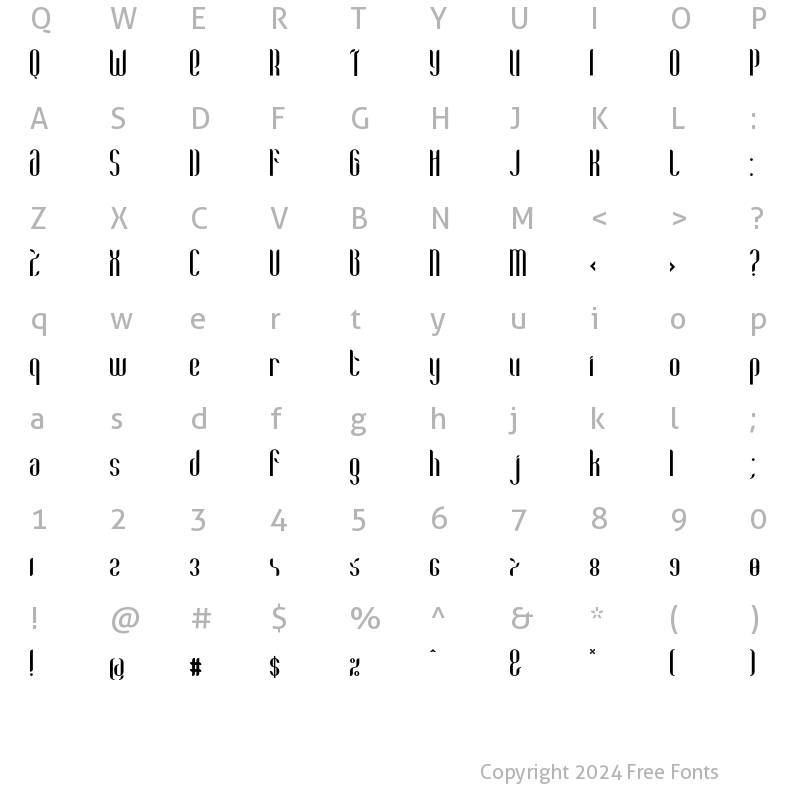 Character Map of Coco Bold