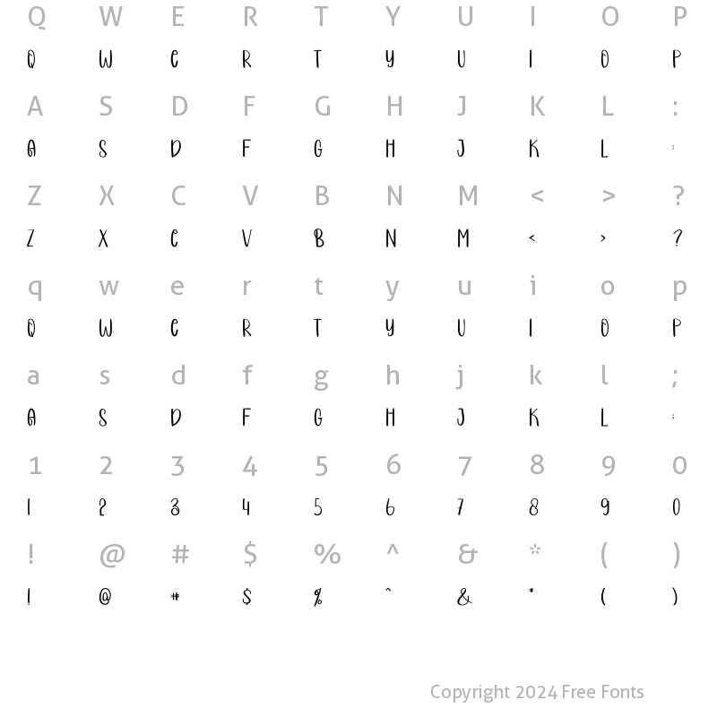 Character Map of COCONUT CAKE Regular