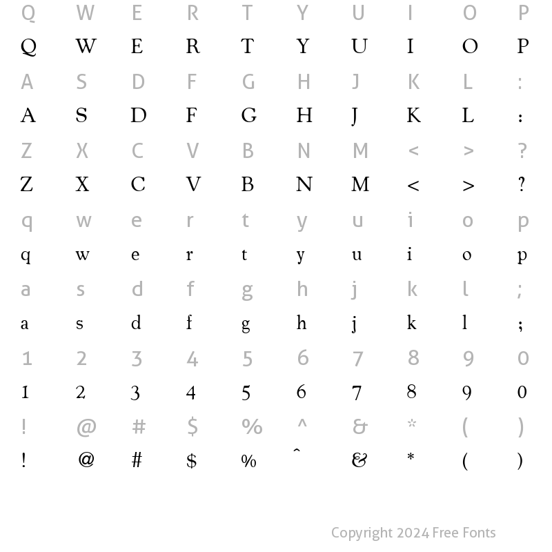 Character Map of CocosOldDB Normal