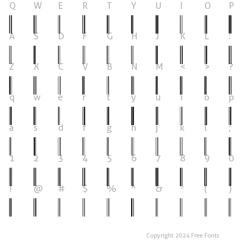 Character Map of Code-128-DH Normal