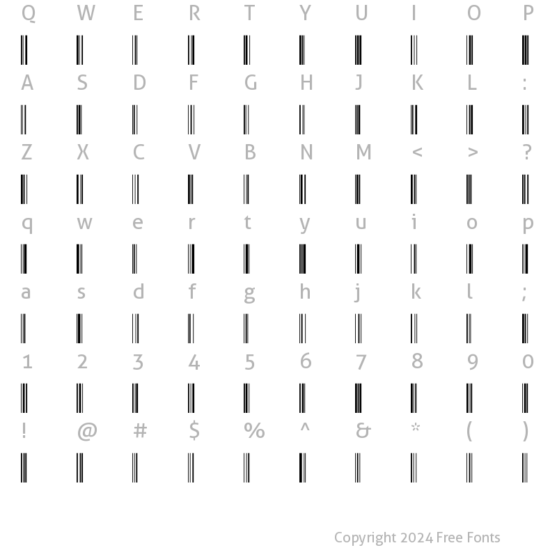 Character Map of Code-128-EH Normal