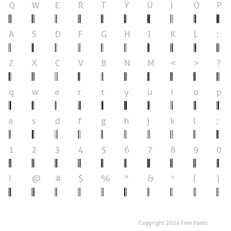 Character Map of Code-128 Normal