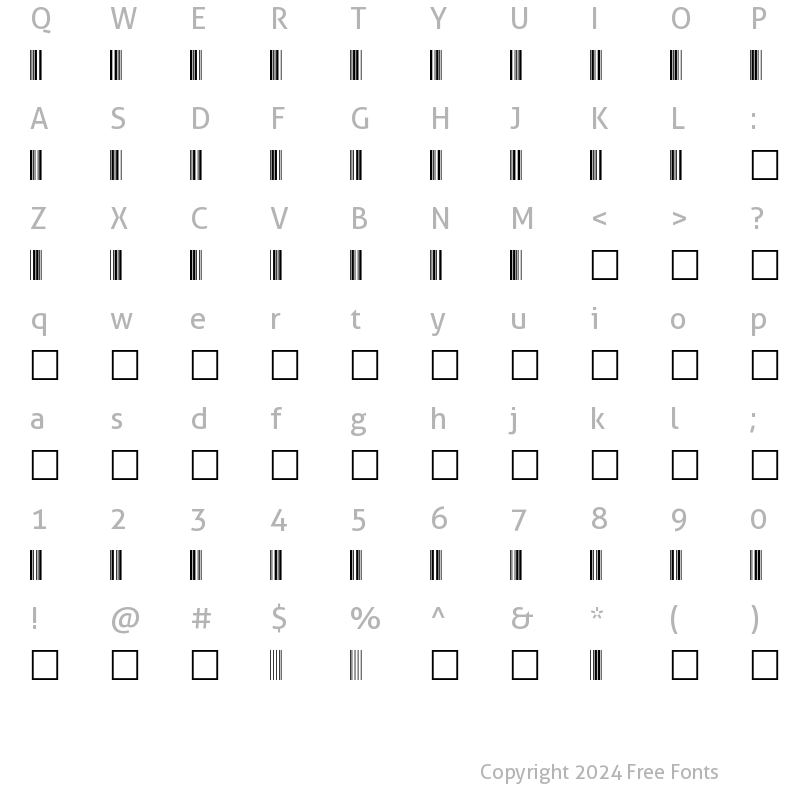 Character Map of Code-39-30 Normal