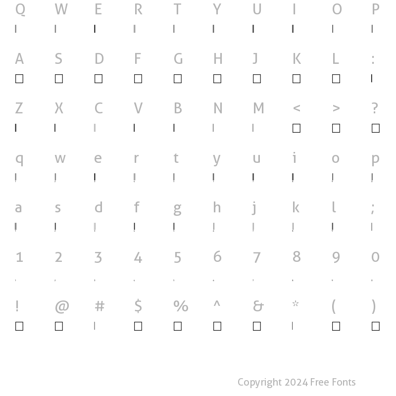 Character Map of Code-EAN-HH Normal