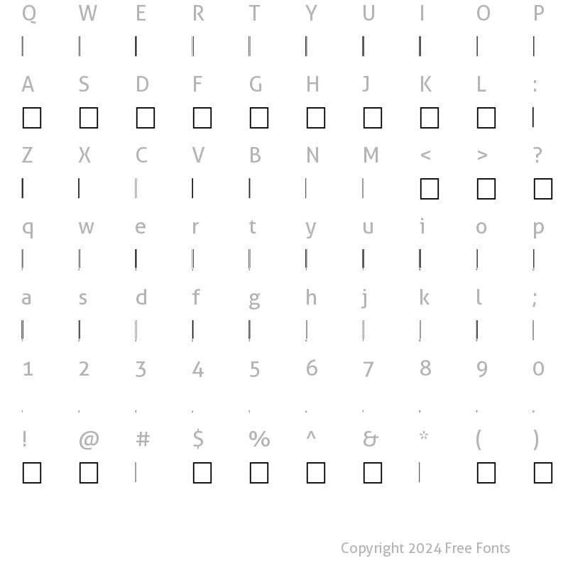 Character Map of Code-EAN Normal