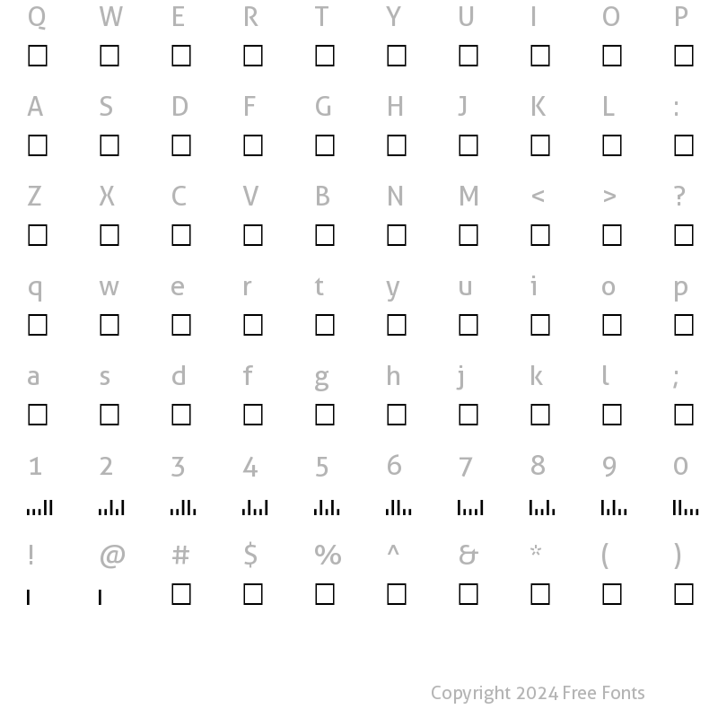 Character Map of Code-USPS Regular