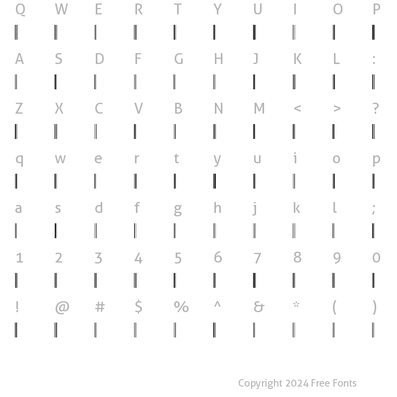 Character Map of Code128 Regular