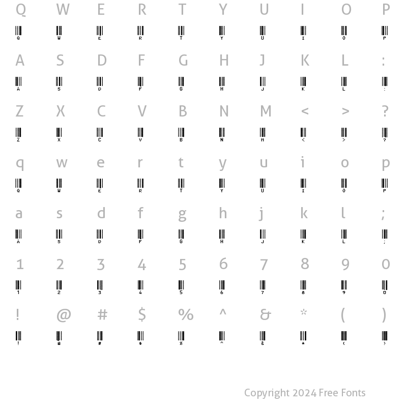 Character Map of CODE3X D