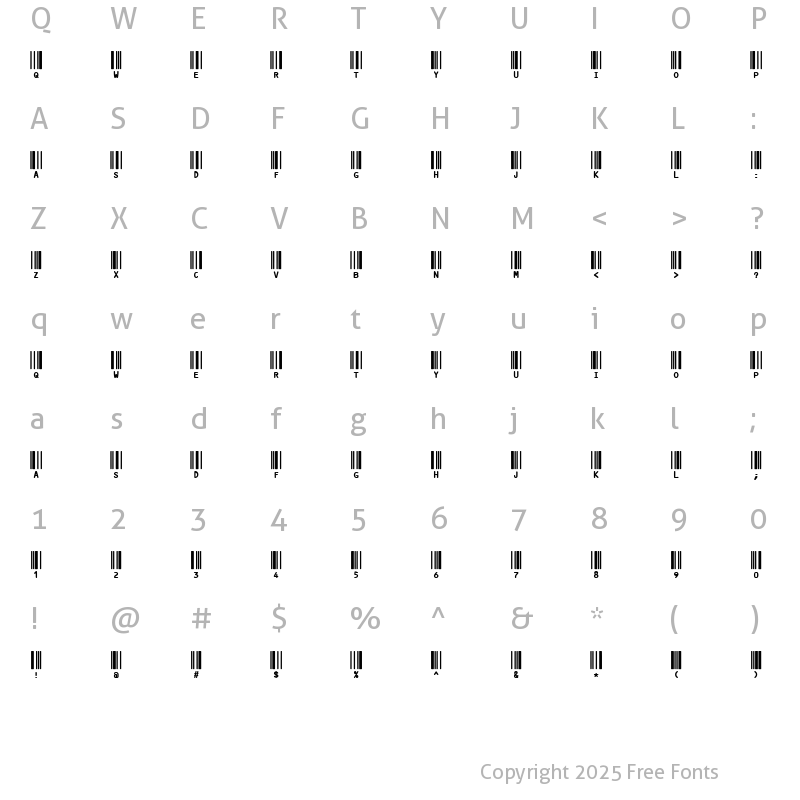 Character Map of CODE3X R