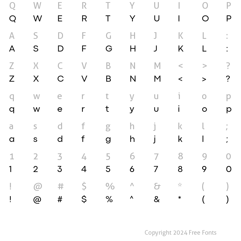 Character Map of Codec Pro Regular