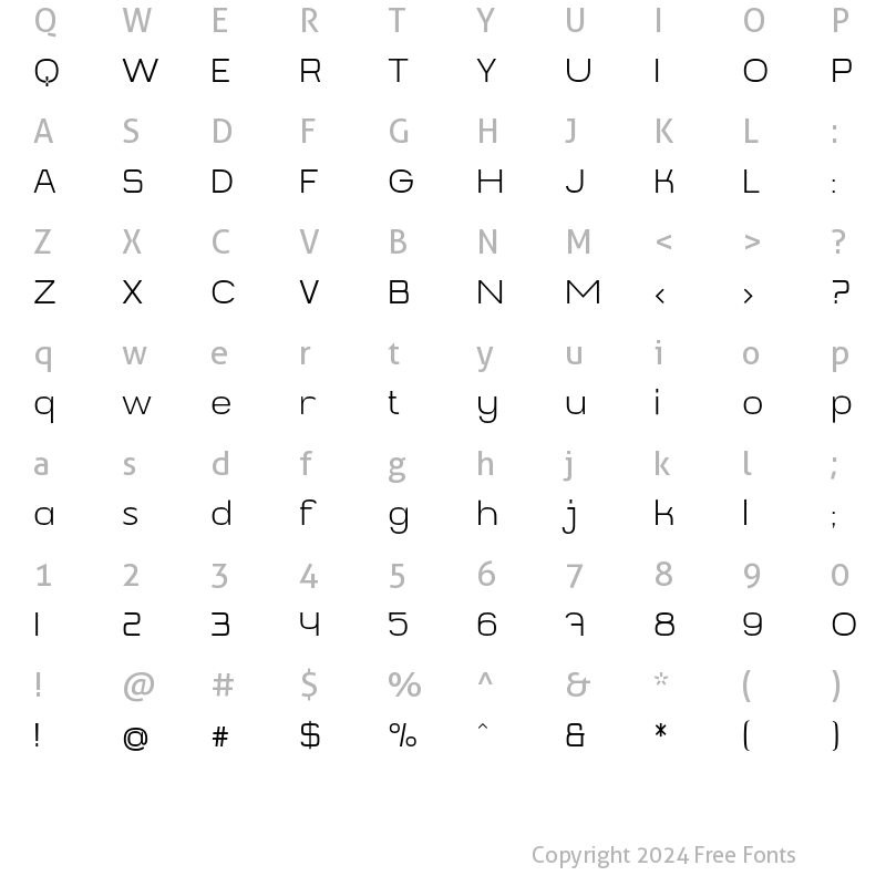 Character Map of Codeca One Regular