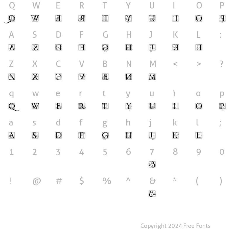 Character Map of codex Regular