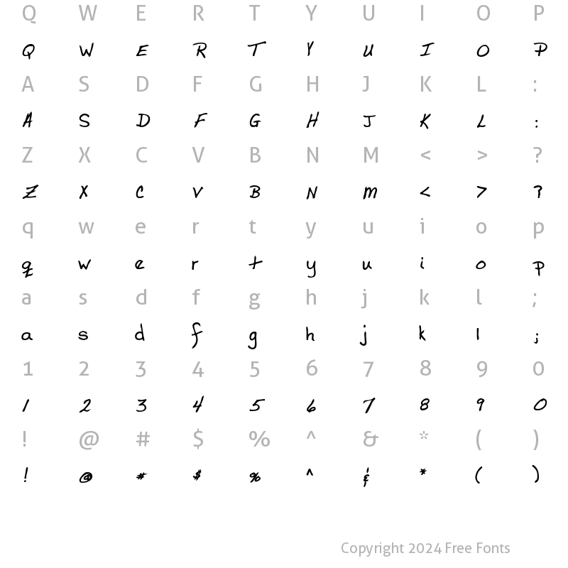 Character Map of CodysHand Bold