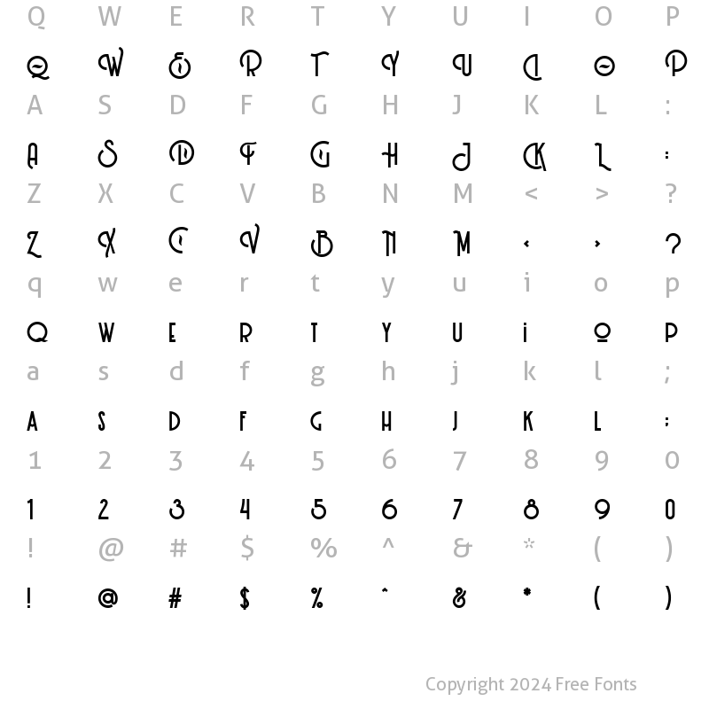 Character Map of Coellack Bold Bold