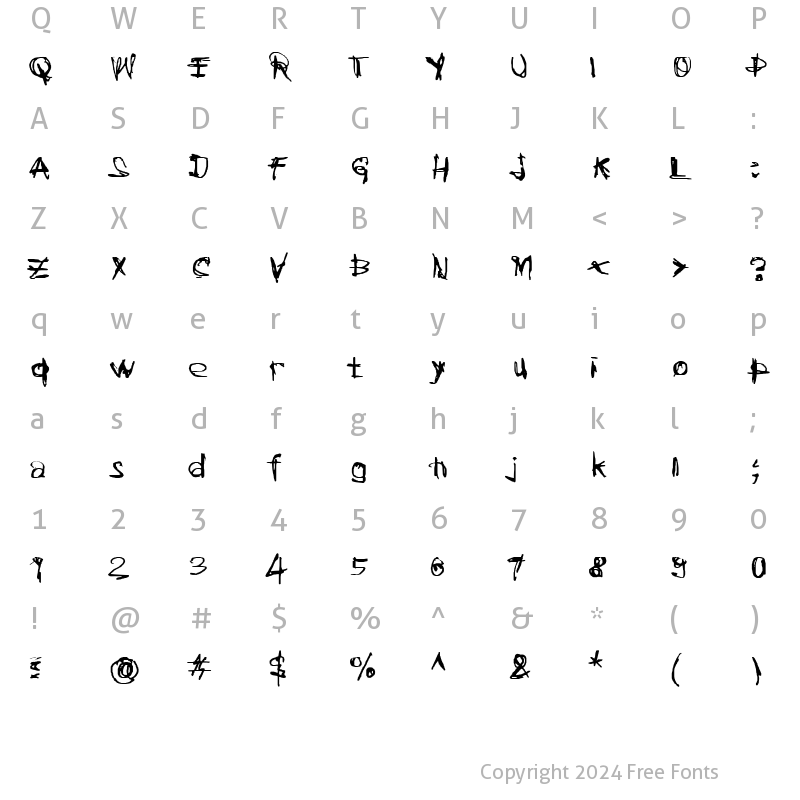 Character Map of CoercionNaked Regular