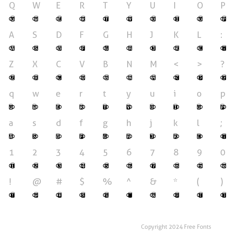 Character Map of CoffeeMug Regular