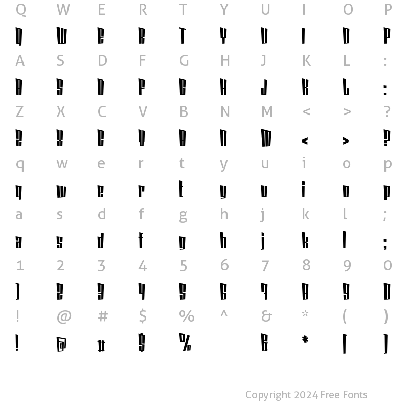 Character Map of Coin Locker Datura Regular