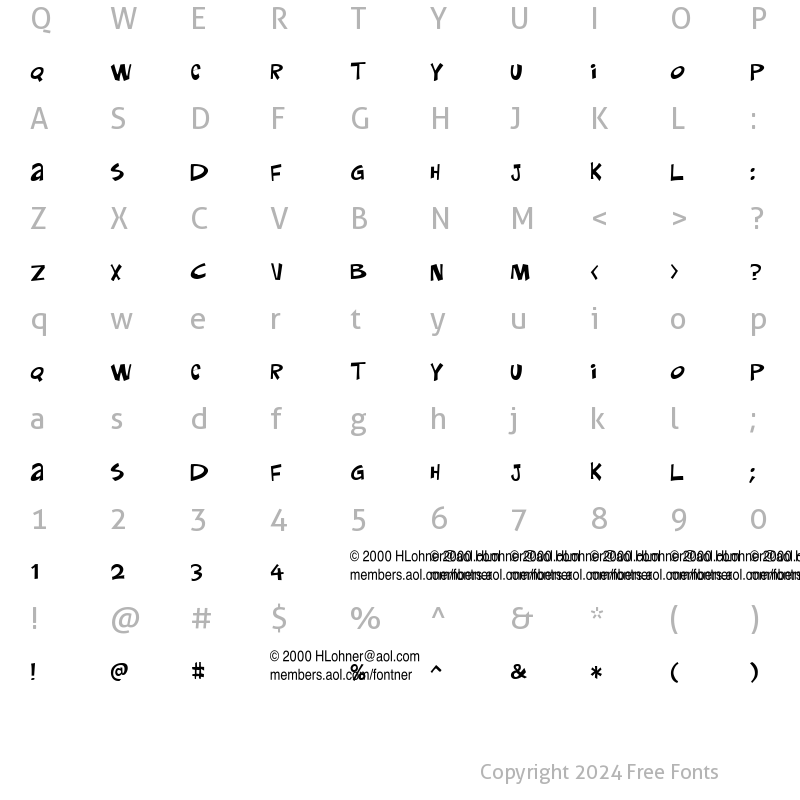 Character Map of CokerTwo Trial Version Trial Version