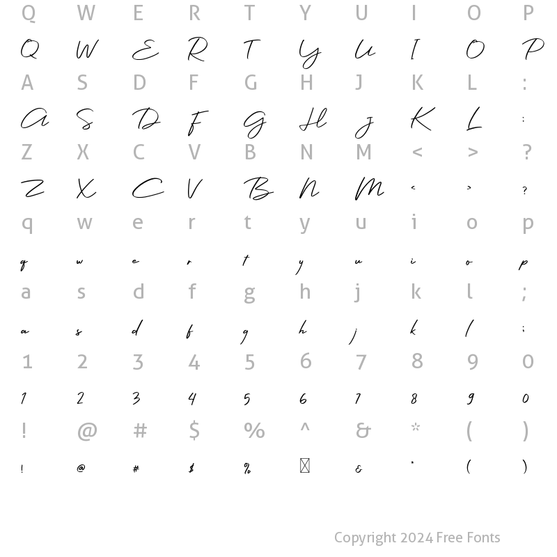 Character Map of Colbiac Regular