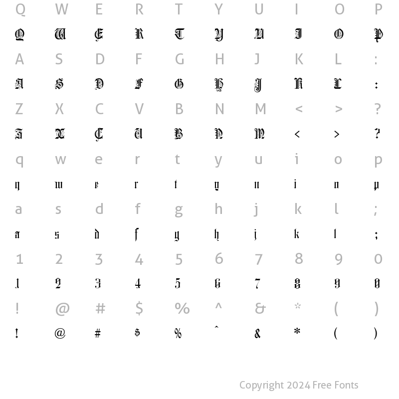 Character Map of Colchester Black Regular