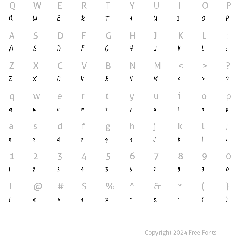 Character Map of Cold Orange Regular