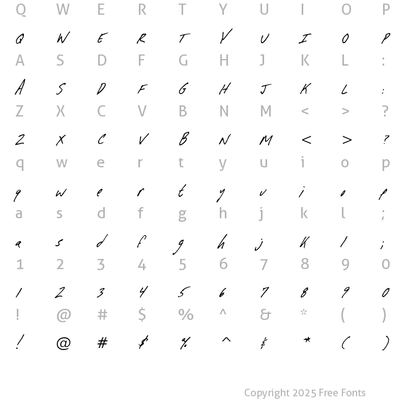 Character Map of ColdSpaghetti BTN Regular