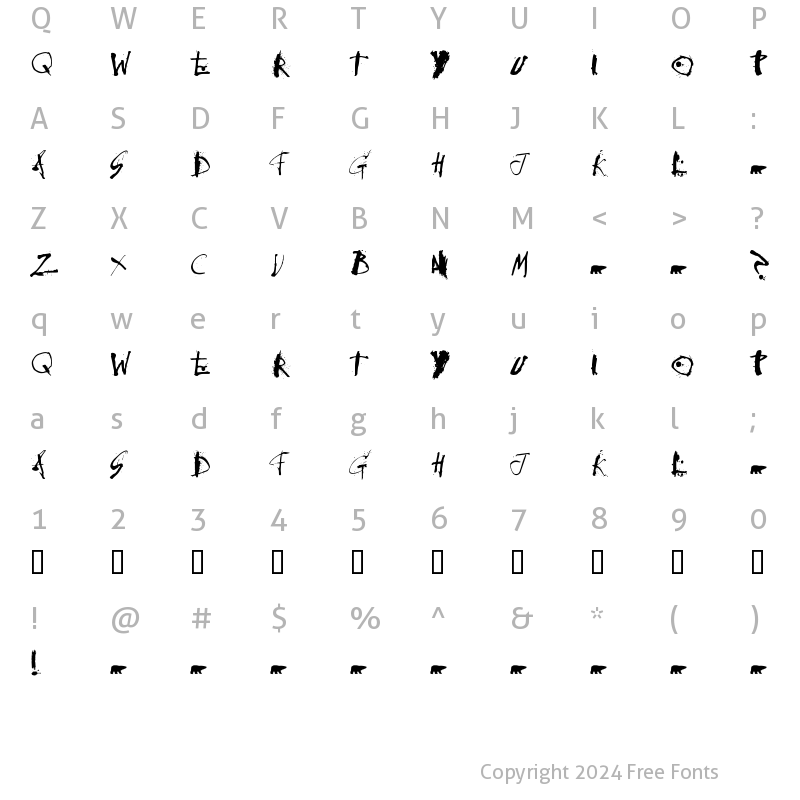 Character Map of CollateralDamage Regular