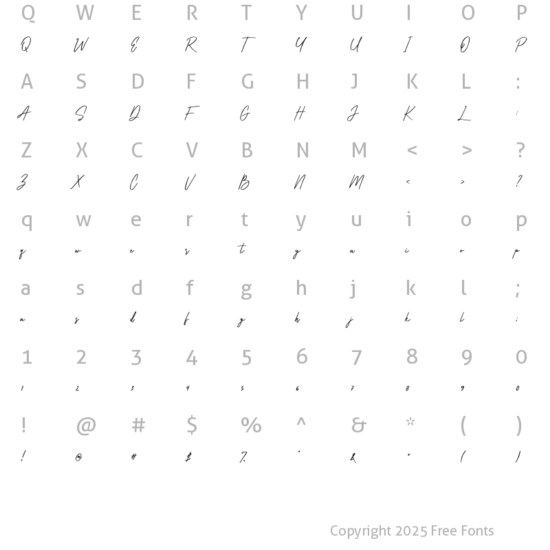 Character Map of Collathives alt Regular