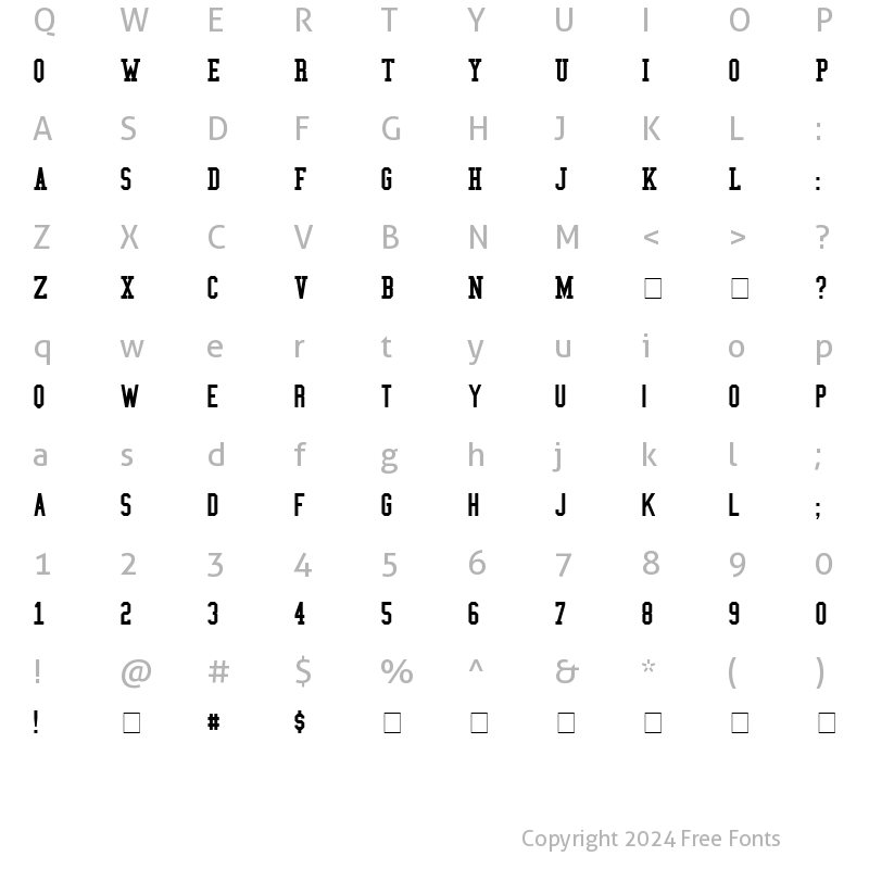 Character Map of College Condensed Regular