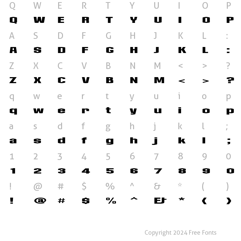 Character Map of Collos Extended Regular