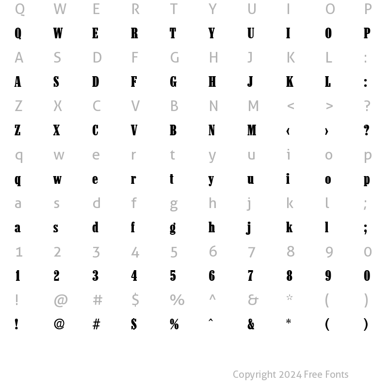 Character Map of Colonel-Serial-Heavy Regular