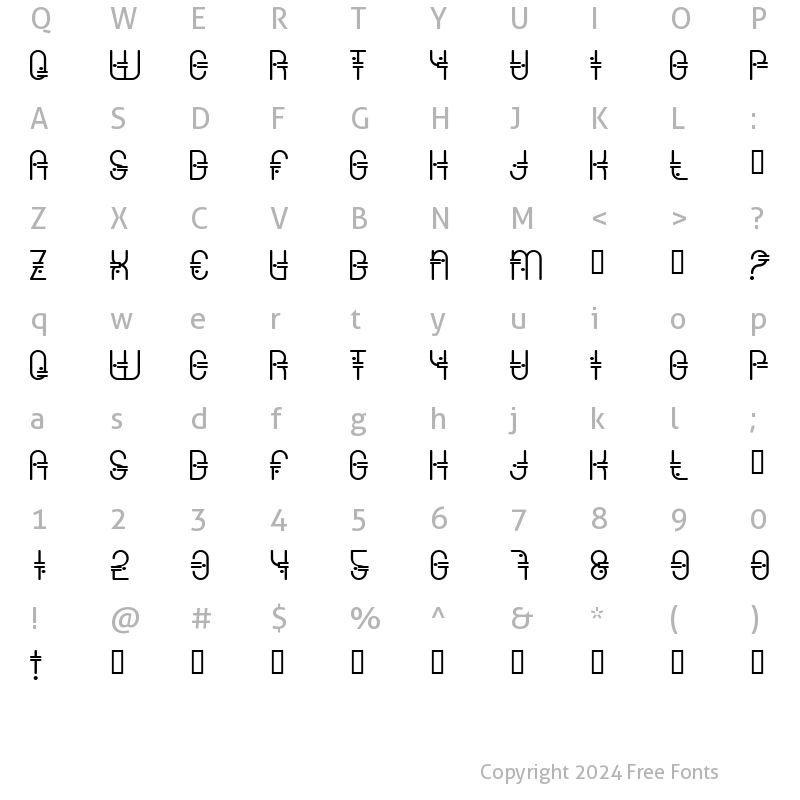 Character Map of ColonialViper Regular