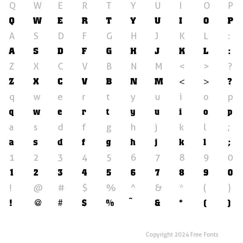 Character Map of Colorado Bold