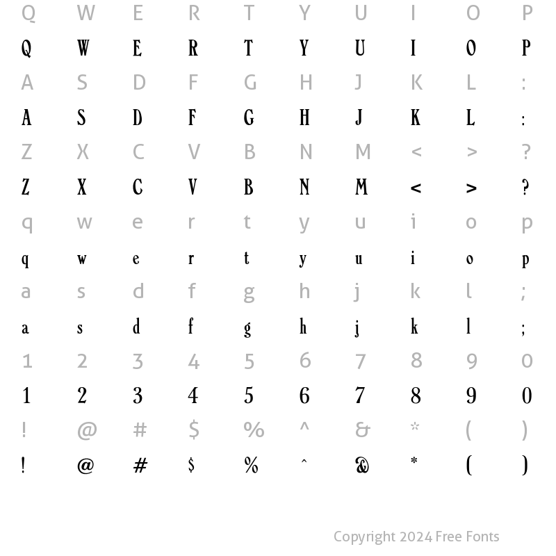 Character Map of Colorado Regular