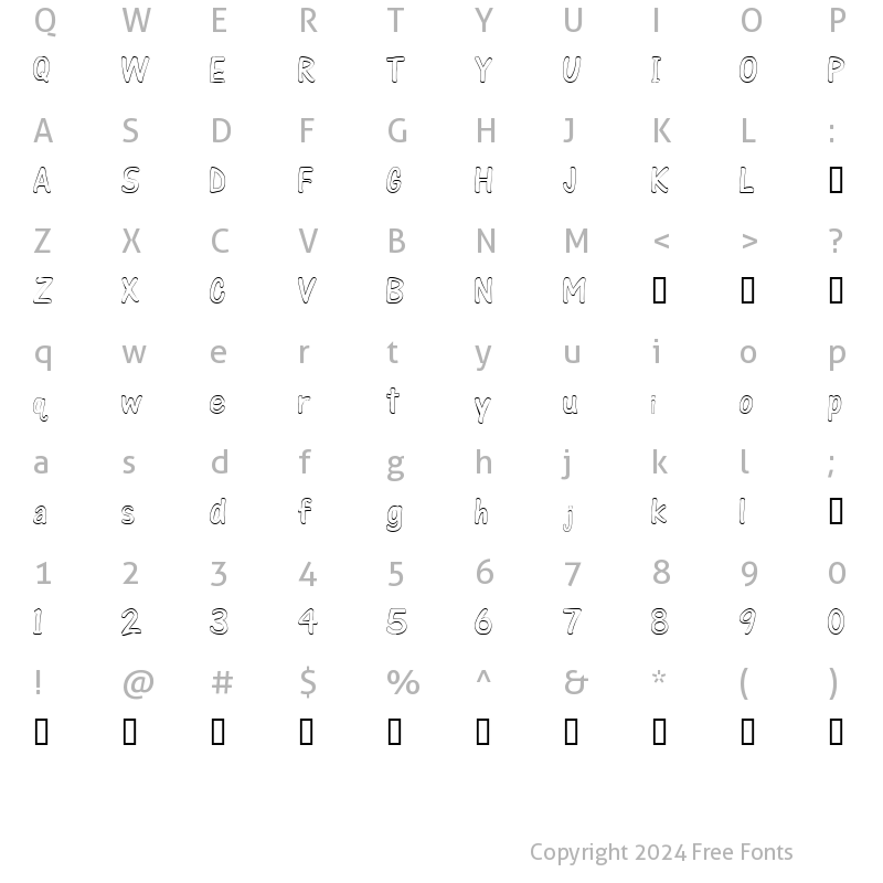 Character Map of ColorFont Regular