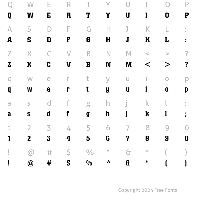 Character Map of Colossalis-Medium Medium