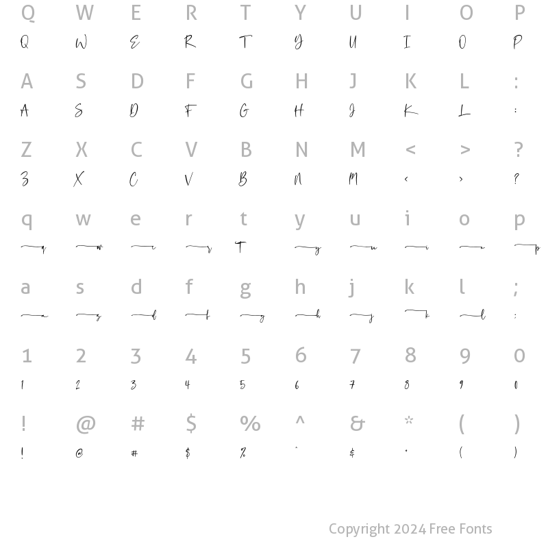 Character Map of Colossalost begin swash Regular