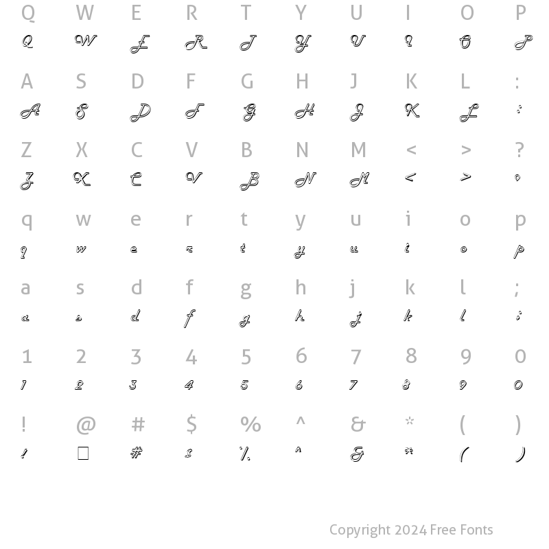 Character Map of Colour Regular