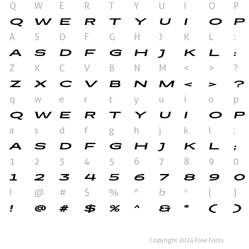 Character Map of Coltrane Bold Italic