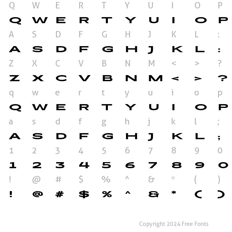 Character Map of Coltrane ExtraBold