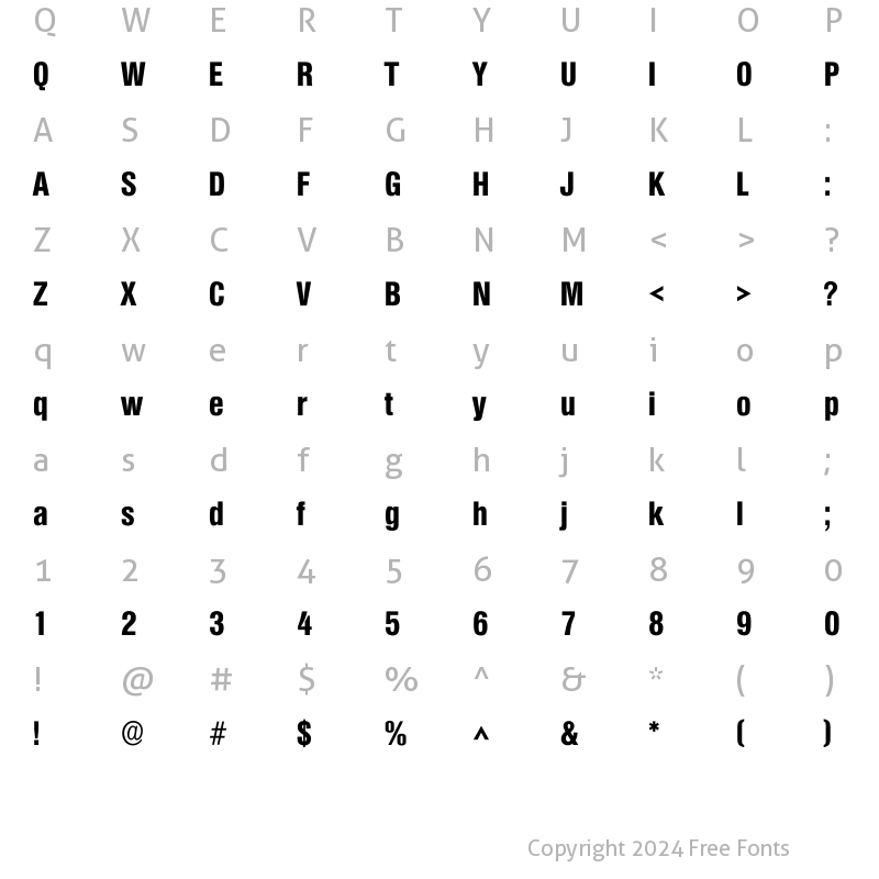 Character Map of Colympia Bold