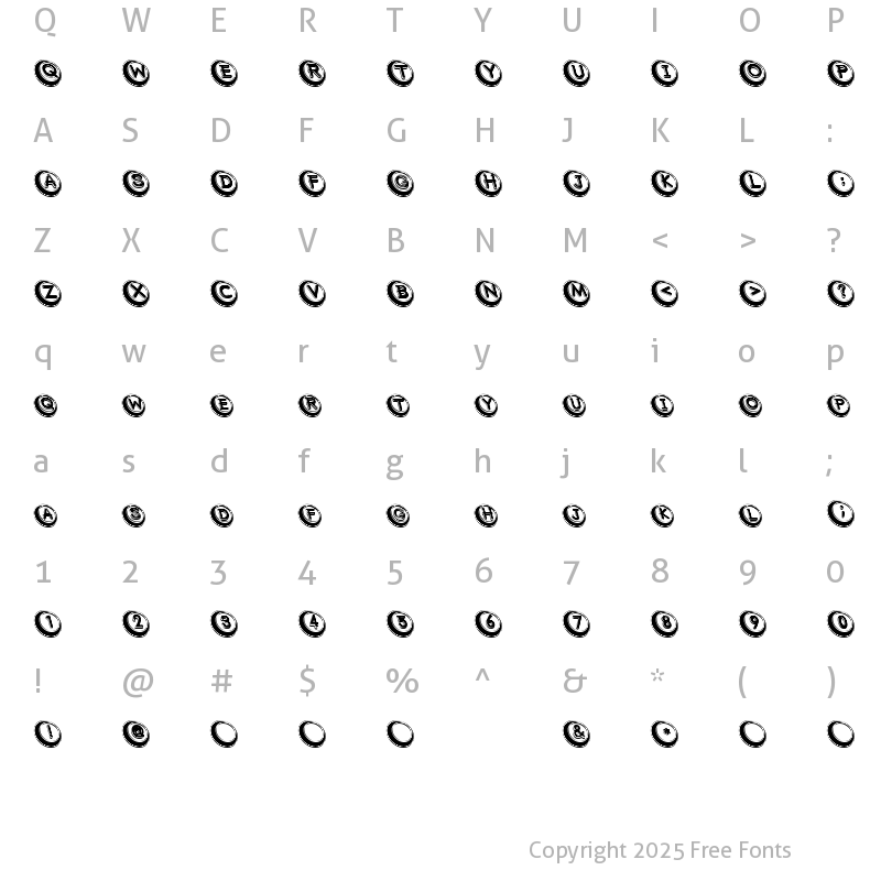 Character Map of COM (sRB) Regular