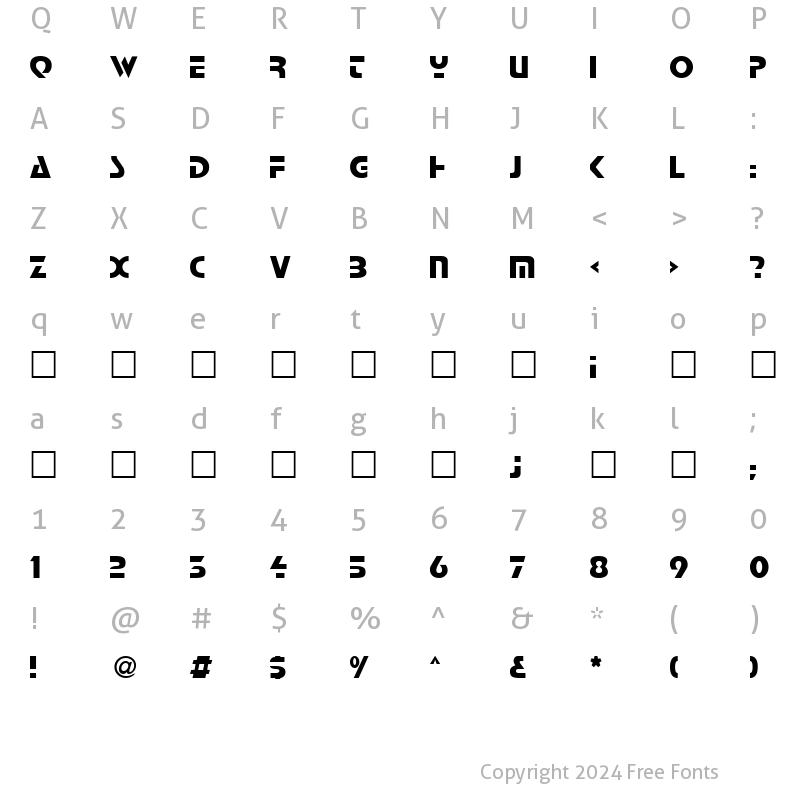 Character Map of Comaro Normal