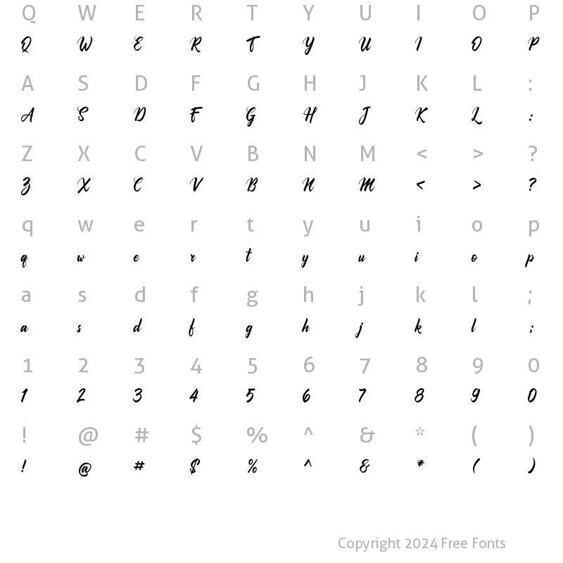 Character Map of Comebro Regular