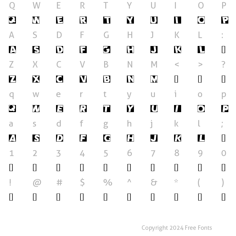 Character Map of Comet Negative