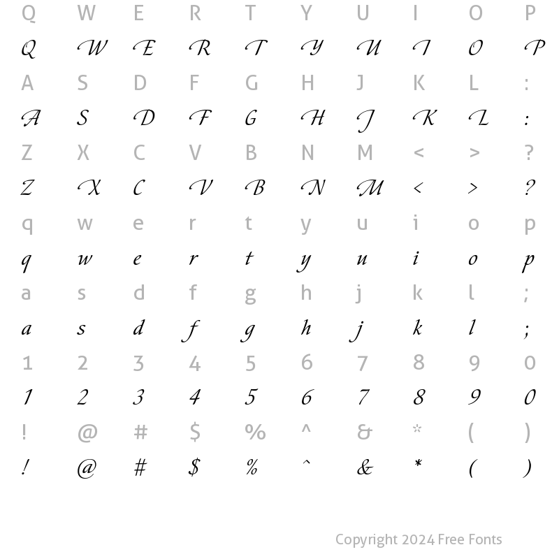 Character Map of CometaCTT Regular